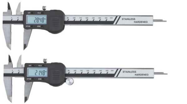 Präzisions-Taschenmessschieber mit elektr. Digitalanzeige 200mm mit Glasmaßstab